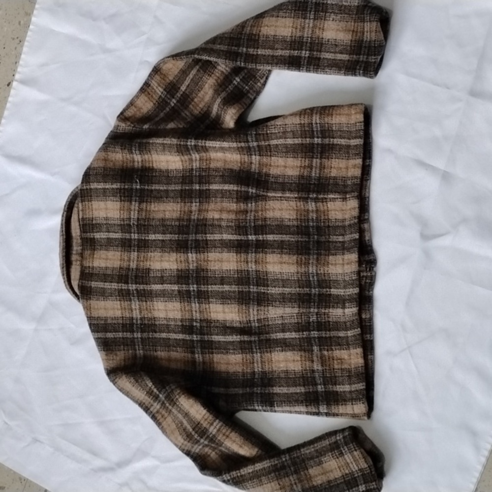 Vintage Plaid Wool Blend Crop Jacket Size Large County Seat - Picture 4 of 5